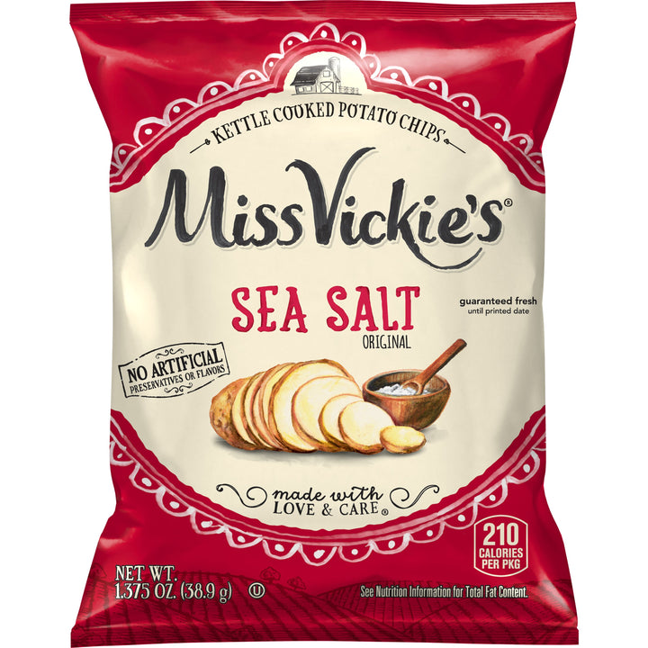 Miss Vickie's Sea Salt Kettle Cooked Potato Chips-1.375 oz.-64/Case