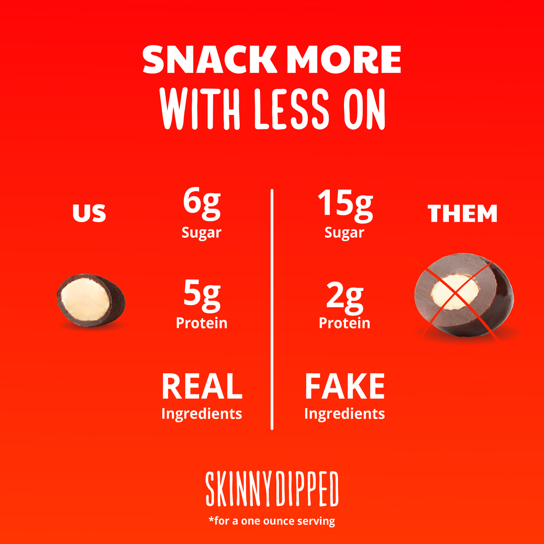 Skinny Dipped Almonds Dark Chocolate Peanut Butter Almonds Single Serve Packets-1.2 oz.-10/Box-4/Case