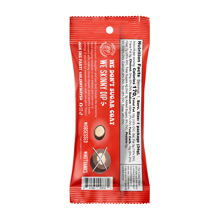 Skinny Dipped Almonds Dark Chocolate Peanut Butter Almonds Single Serve Packets-1.2 oz.-10/Box-4/Case