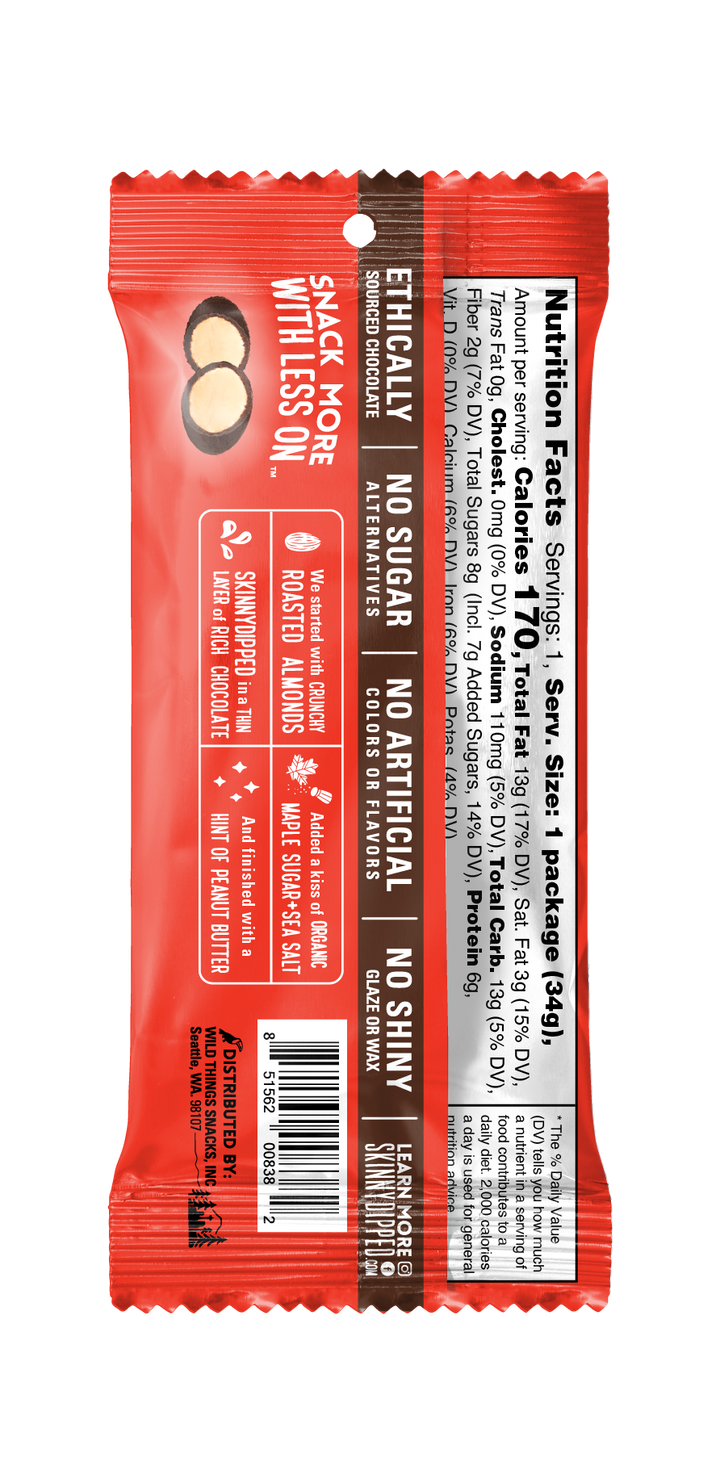 Skinny Dipped Almonds Dark Chocolate Peanut Butter Almonds Single Serve Packets-1.2 oz.-10/Box-4/Case