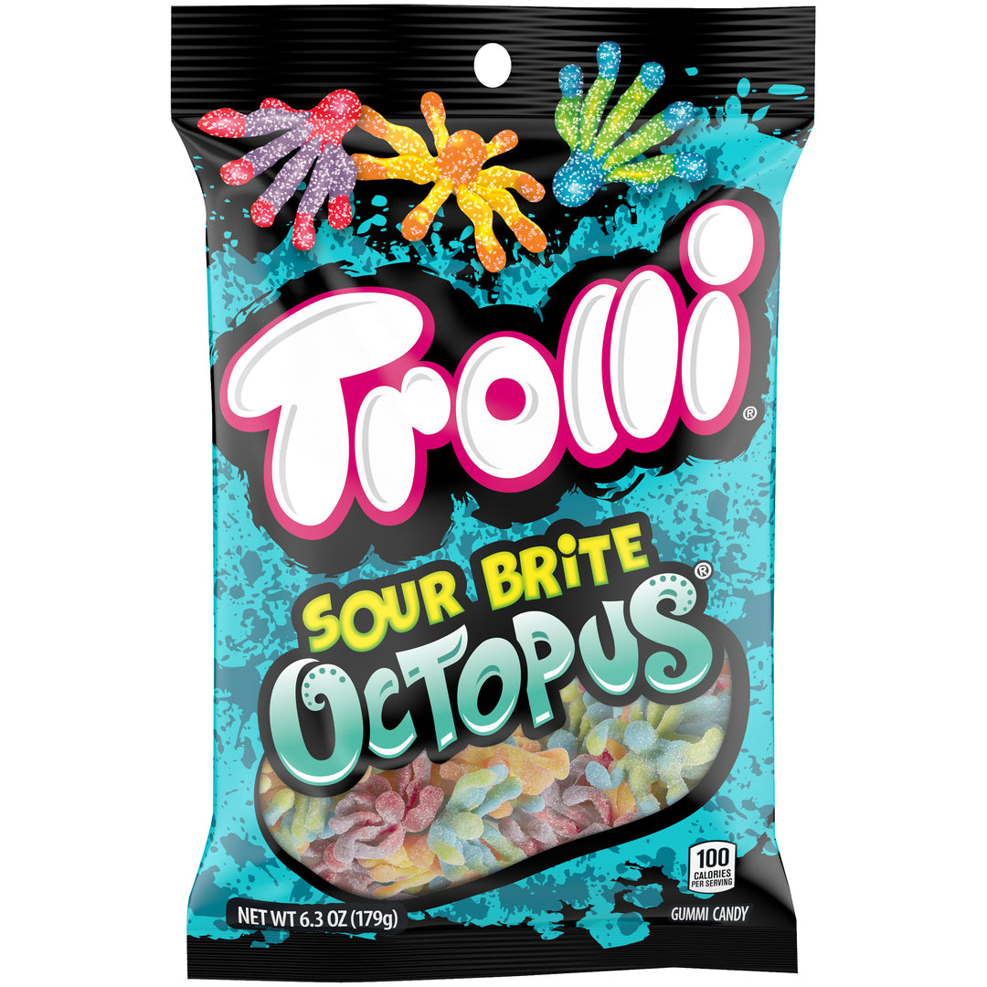 Trolli Sour Brite Octopus Gummy Candy-6.3 oz.-8/Case