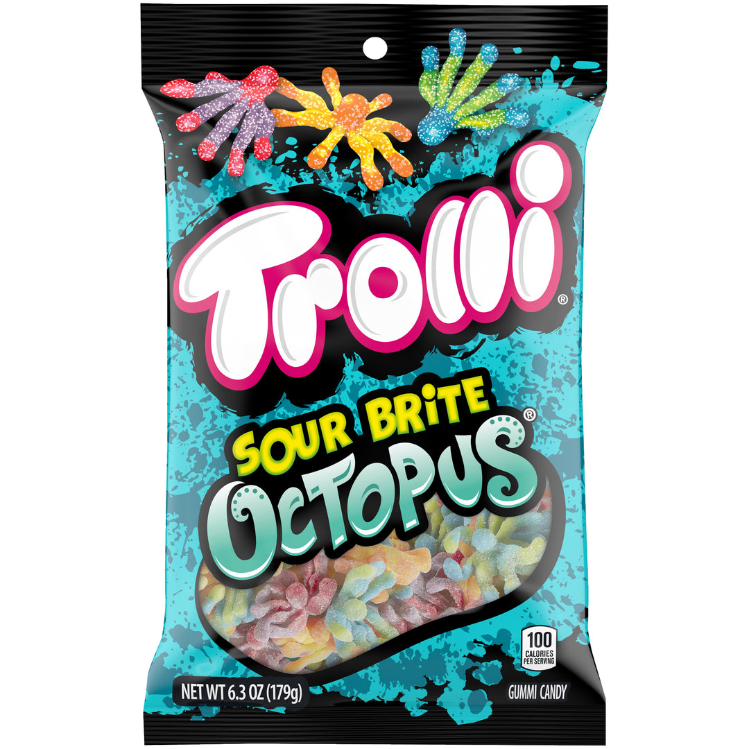 Trolli Sour Brite Octopus Gummy Candy-6.3 oz.-8/Case