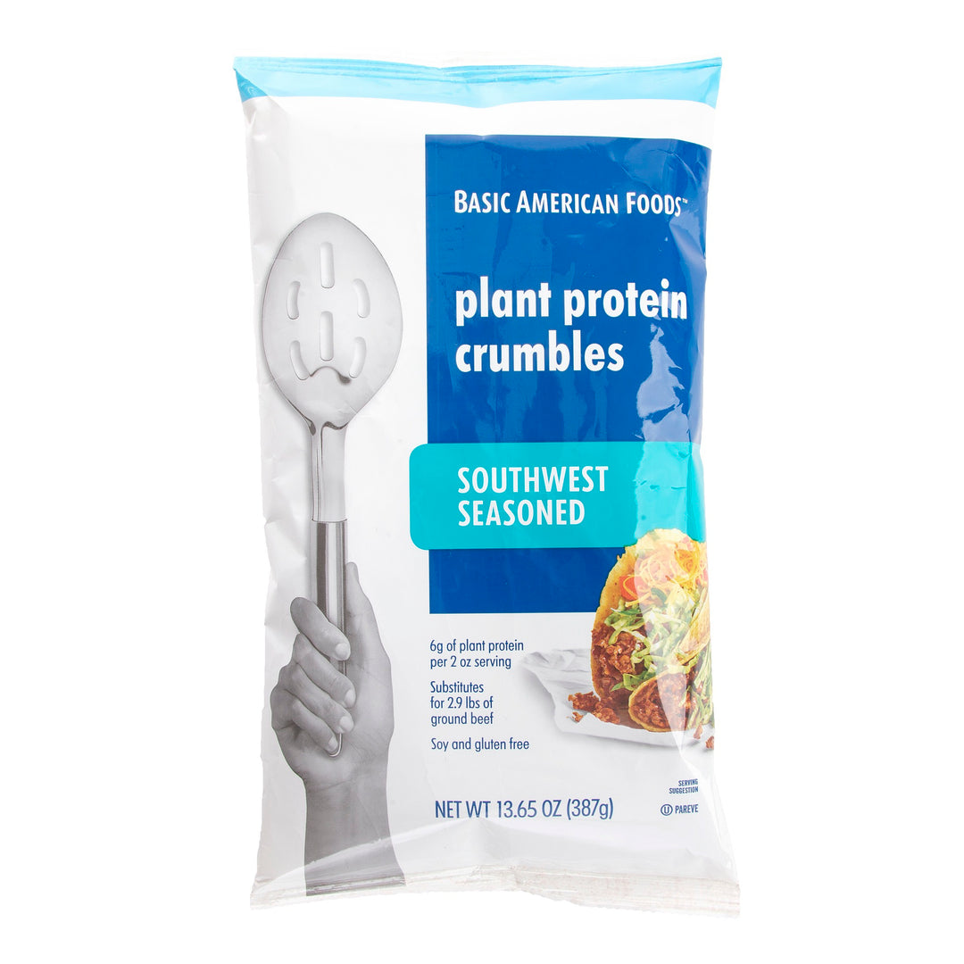Basic American Foods Plant Protein Crumble Southwest Seasoned-13.65 oz.-4/Case