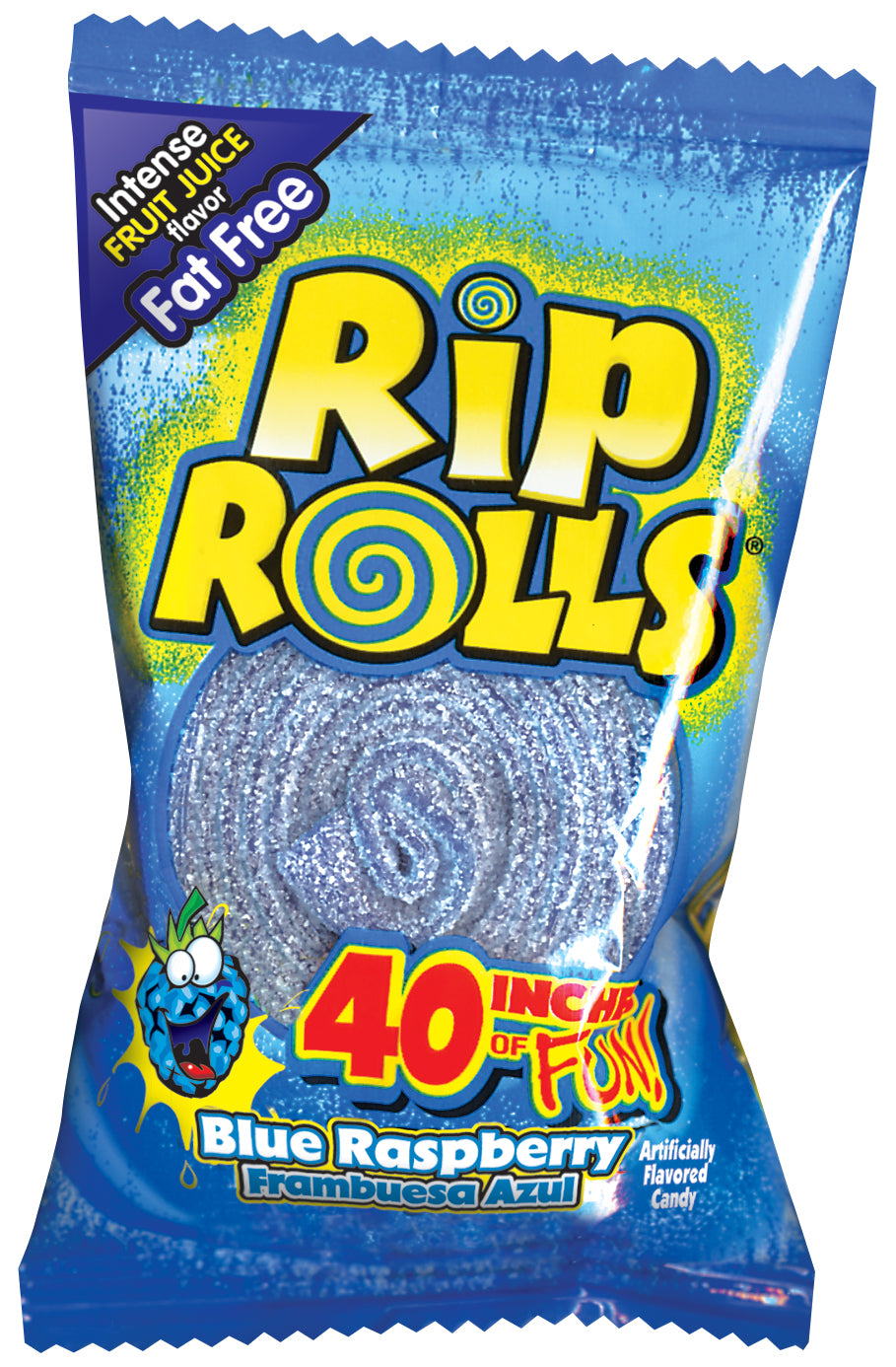 Rip Rolls Blue Raspberry Display Carton-1.4 oz.-24/Box-12/Case