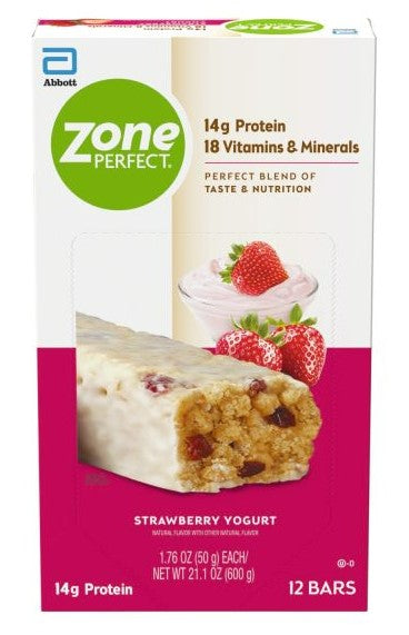 Zoneperfect Strawberry Yogurt 50 Gram Bar-1.76 oz.-12/Box-3/Case