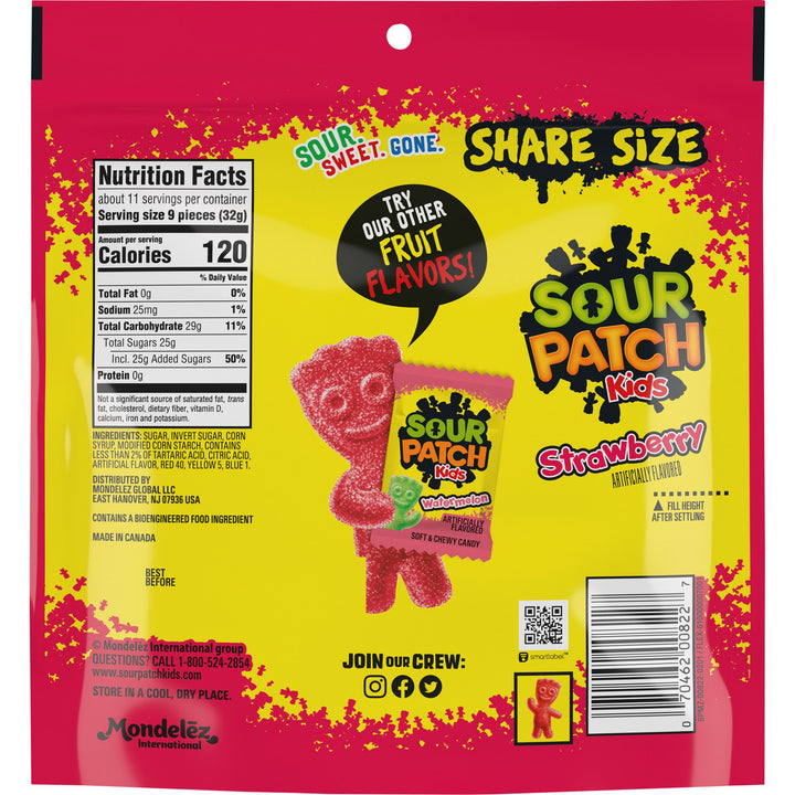 Sour Patch Kids Strawberry Gummy Candy Bag-12 oz.-12/Case
