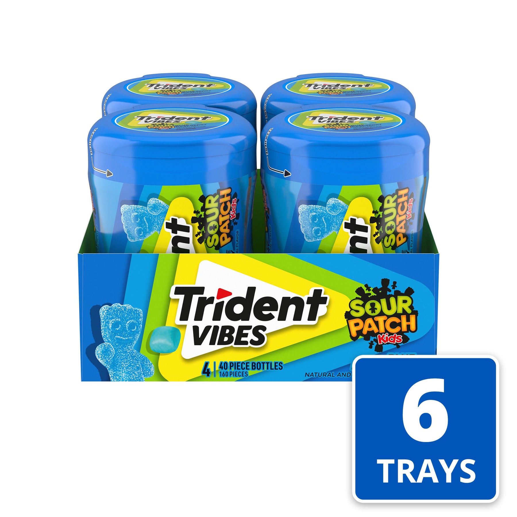 Trident Gum Blue Raspberry Trident Vibes Gum Blue Raspberry-40 Count-4/Box-6/Case MPN ...