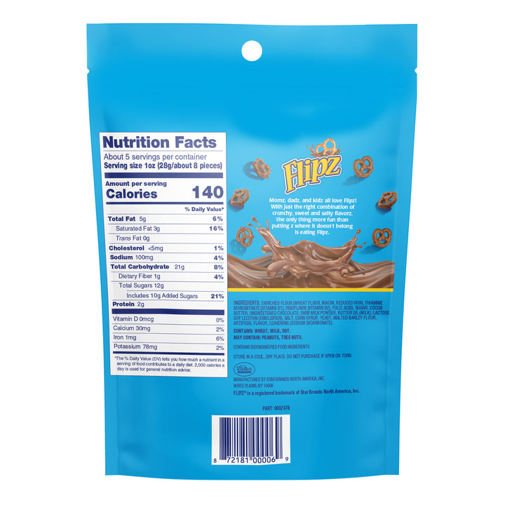 Flipz Milk Chocolate Covered Pretzels-5 oz.-6/Case