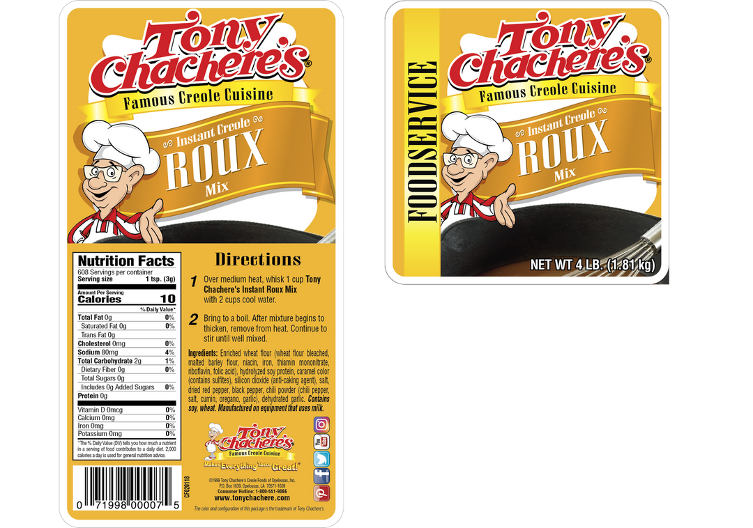 Tony Chachere's Creole Foods Instant Dry Roux Mix-4 lb.-4/Case