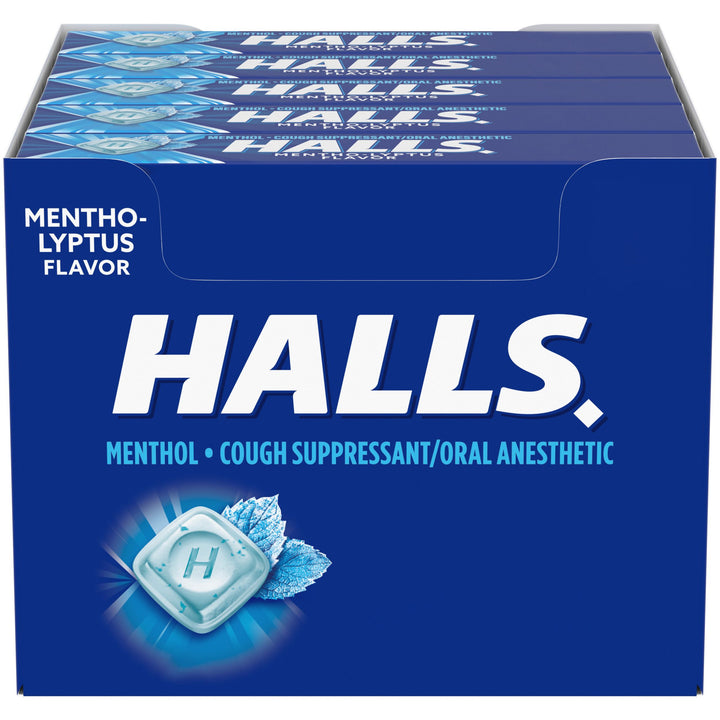 Halls Menthol Eucalyptus Cough Drops-9 Count-20/Box-24/Case