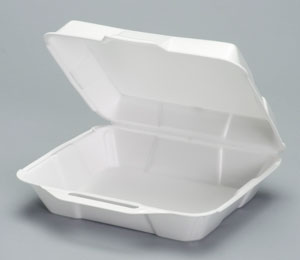Genpak Container Foam High Volume Medium One Compartment White-100 Each-100/Box-2/Case