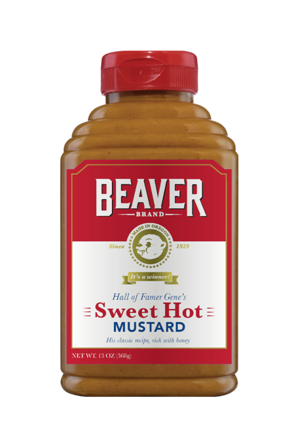 Beaver Sweet Hot Mustard Bottle-13 oz.-6/Case