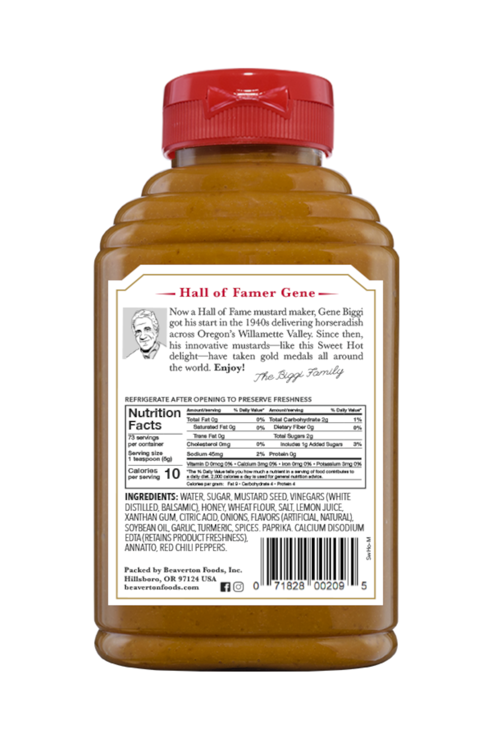 Beaver Sweet Hot Mustard Bottle-13 oz.-6/Case