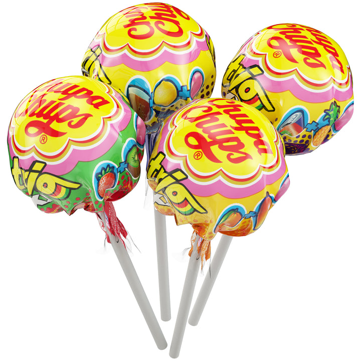 Chupa Chups Xxl Trio 3-In-1 Lollipops 4 Fruity Flavors Display-1.02 oz.-48/Box-8/Case