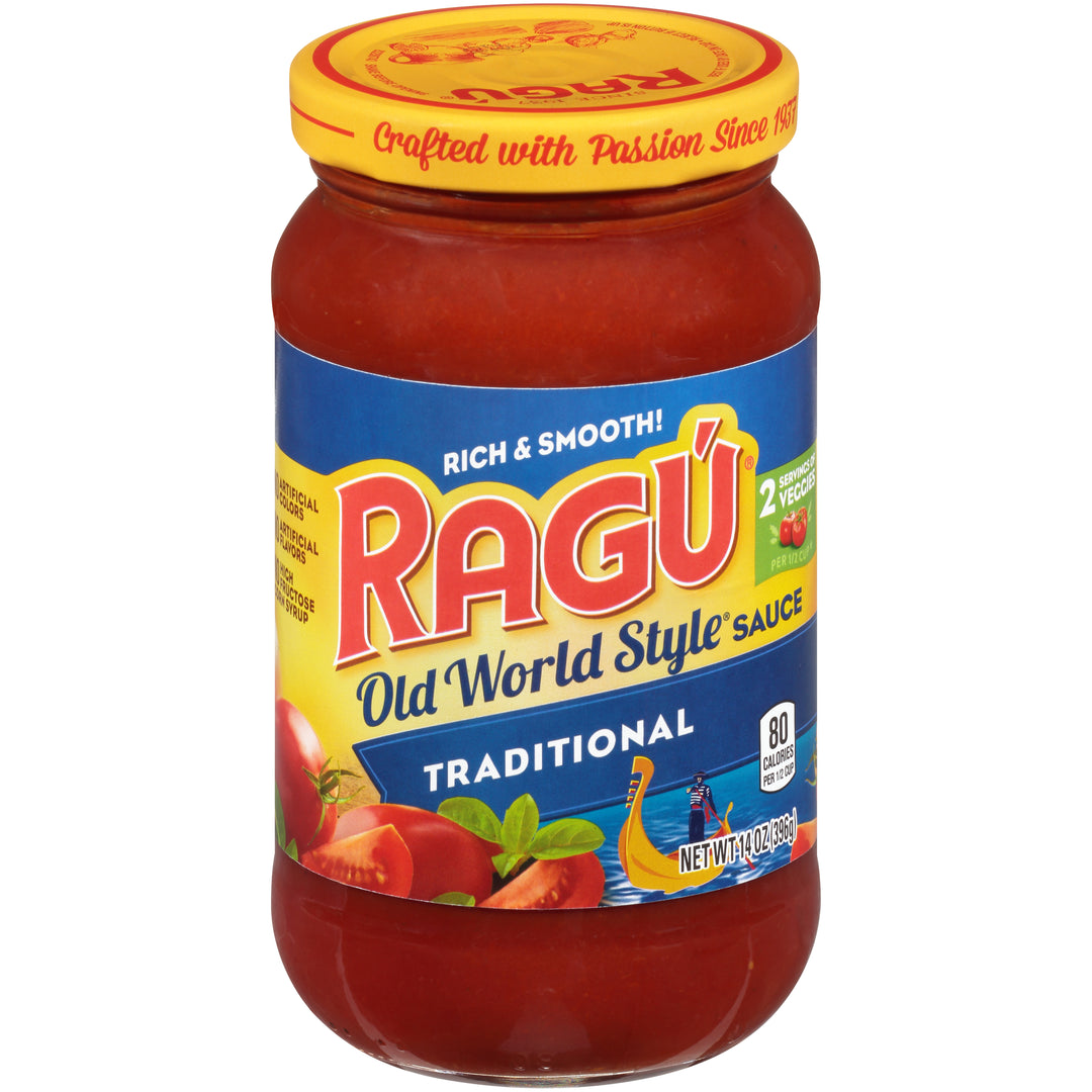 Ragu Sauce Old World Spaghetti Glass Jar-14 oz.-12/Case