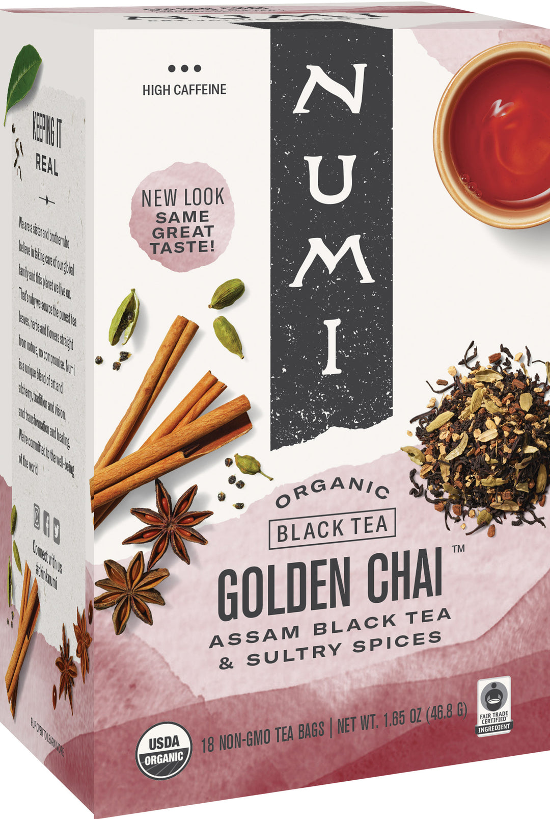 Numi Golden Chai Black Tea-18 Count-6/Case