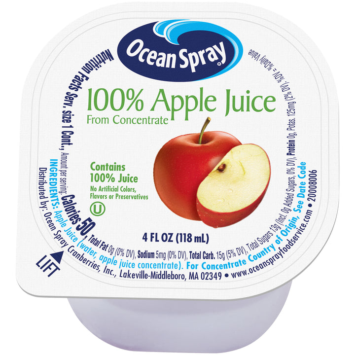 Ocean Spray 100% Apple Juice-4 fl oz.s-48/Case