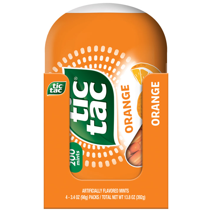 Tic Tac Candy Orange Bottle Pack-3.4 oz.-4/Box-12/Case