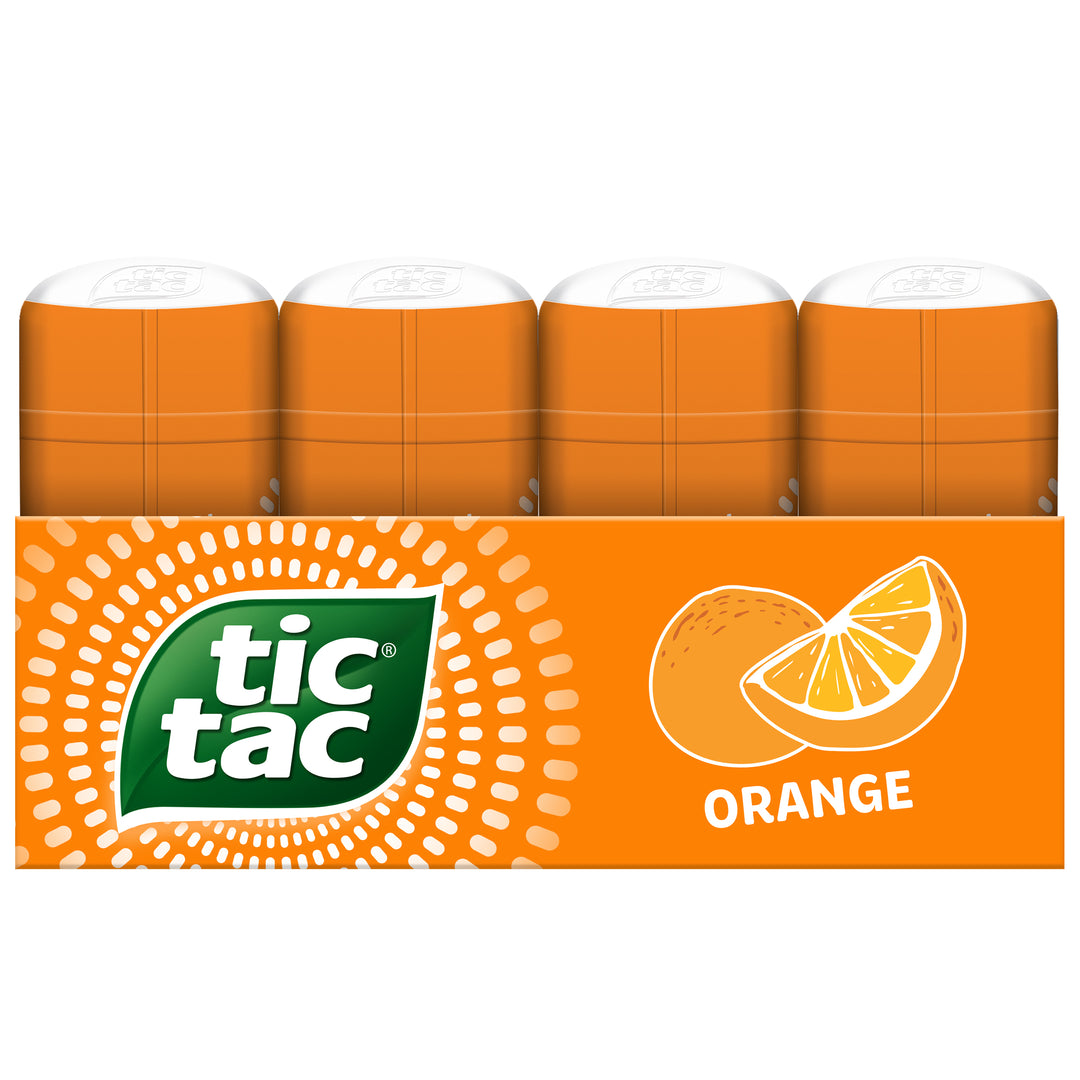 Tic Tac Candy Orange Bottle Pack-3.4 oz.-4/Box-12/Case