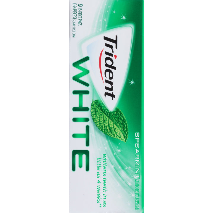 Trident Singles White Spearmint Gum-16 Count-9/Box-18/Case