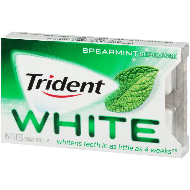Trident Singles White Spearmint Gum-16 Count-9/Box-18/Case