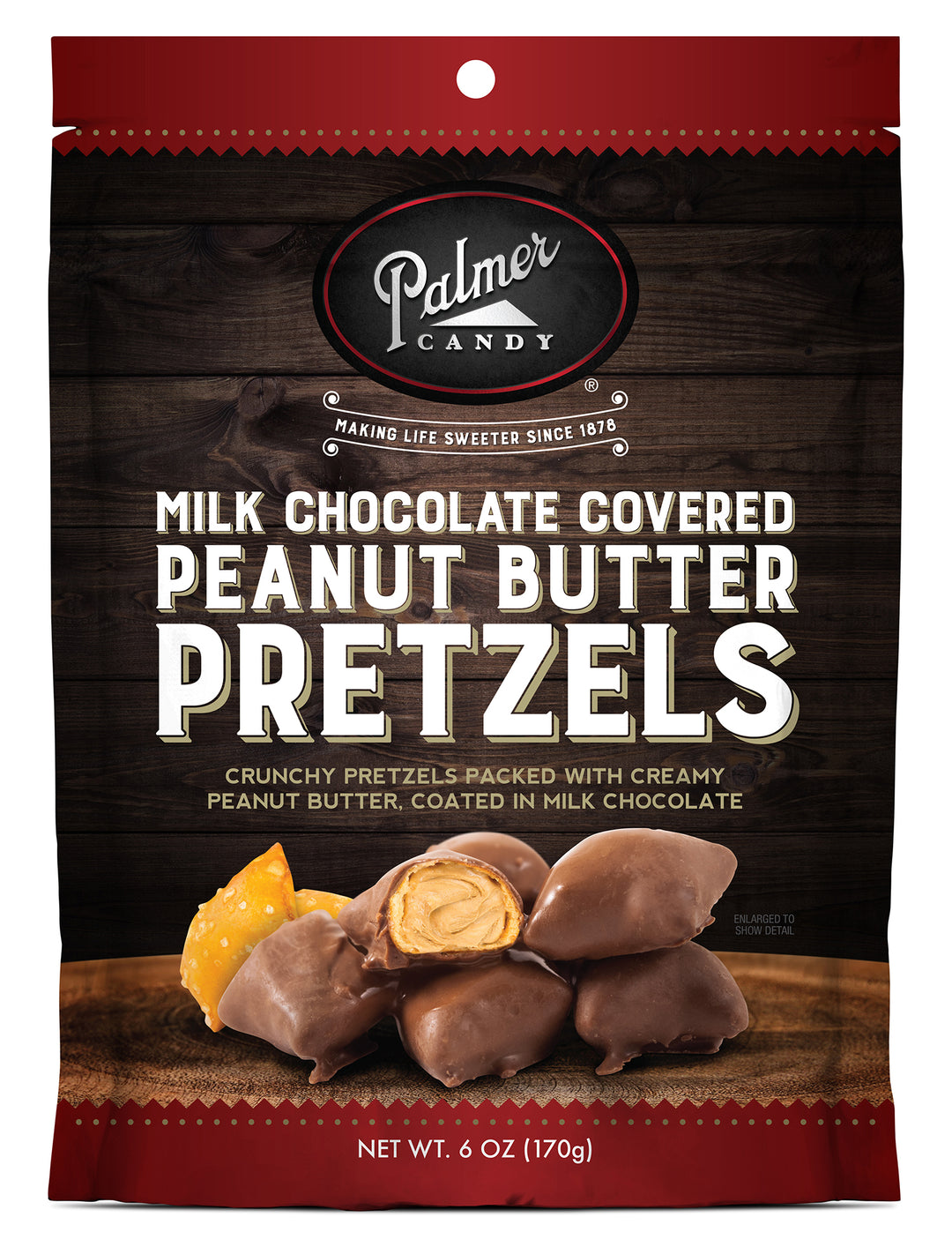 Palmer Candy Milk Chocolate Peanut Butter Pretzels-8 Each-8/Case