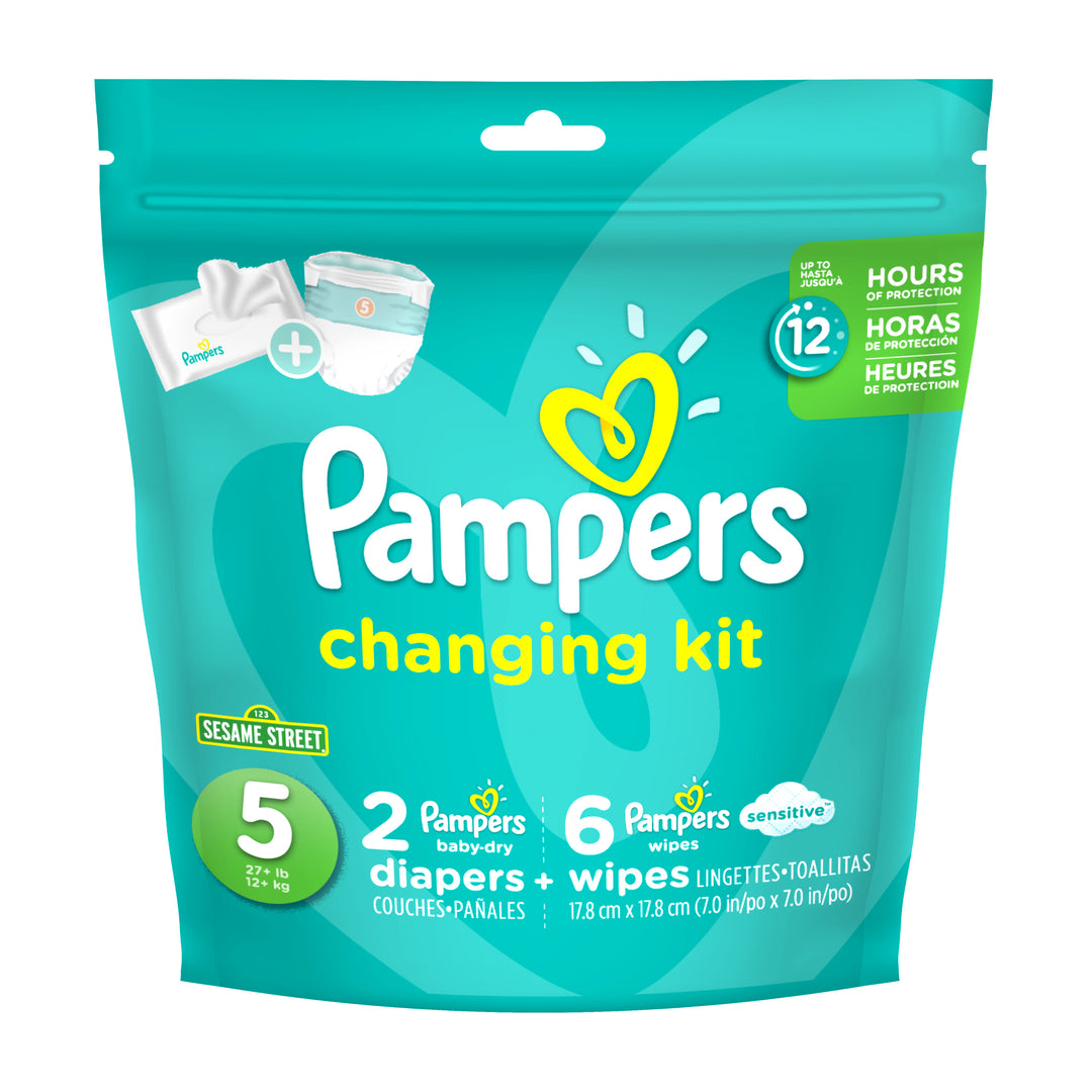 Pampers Diaper Change Kit Size 5-2 Count-10/Case