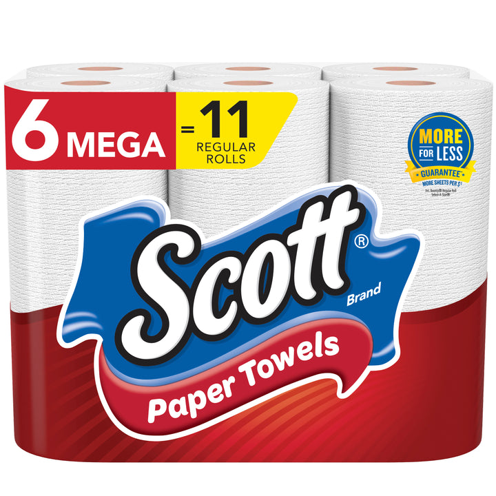 Scott Towels Mega Roll Choose-A-Sheet White 6Pk 102 Fsc Mix-612 Count-4/Case