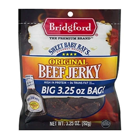 Bridgford Sweet Baby Ray's Original Beef Jerky-3.25 oz.-8/Case
