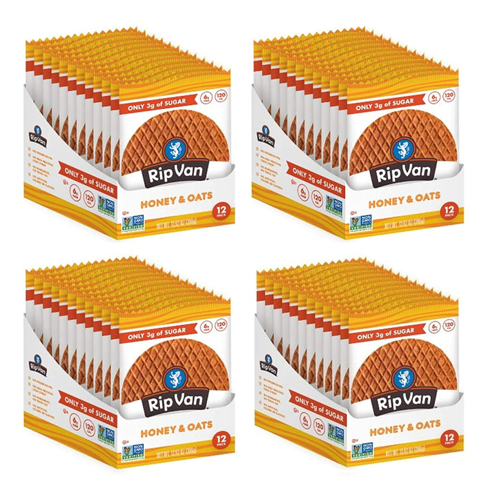 Rip Van Low Sugar Honey & Oats Wafels-1.16 oz.-12/Box-4/Case