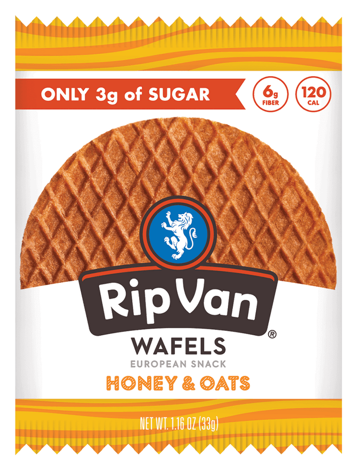 Rip Van Low Sugar Honey & Oats Wafels-1.16 oz.-12/Box-4/Case