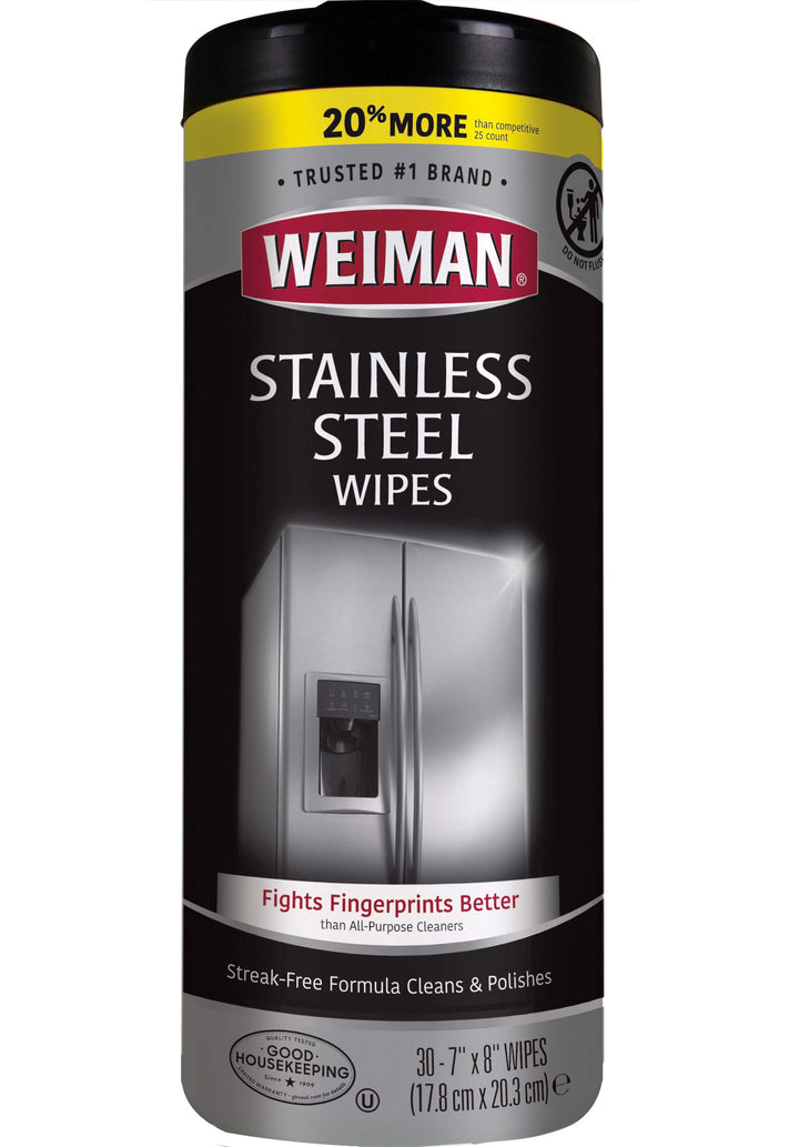 Weiman Stainless Steel Wipes-30 Count-4/Case