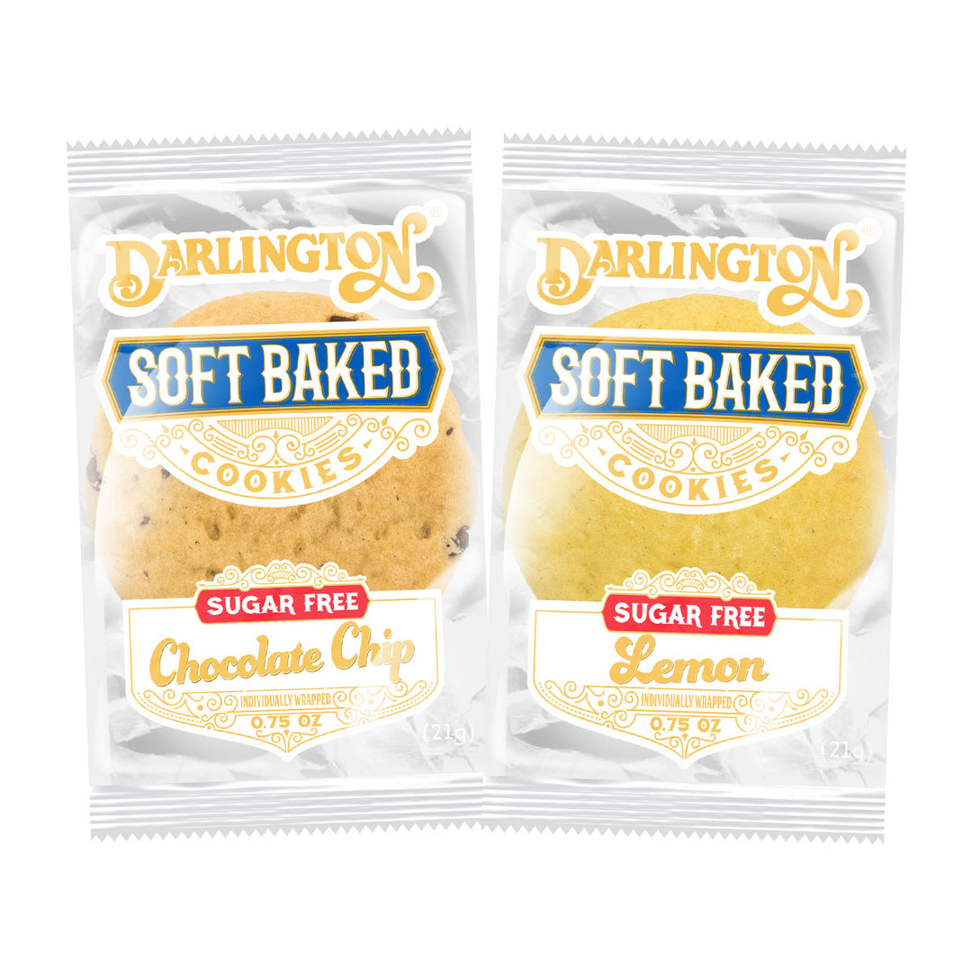 Darlington Sugar Free Soft Baked Assorted Cookies-Chocolate Chip-Lemon--Individually Wrapped-0.75 oz.-212/Case