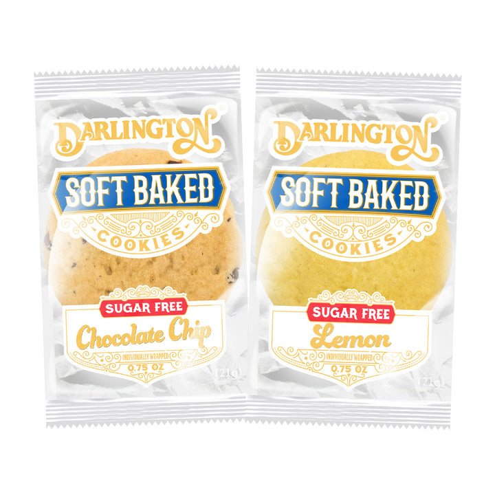 Darlington Sugar Free Soft Baked Assorted Cookies-Chocolate Chip-Lemon--Individually Wrapped-0.75 oz.-212/Case