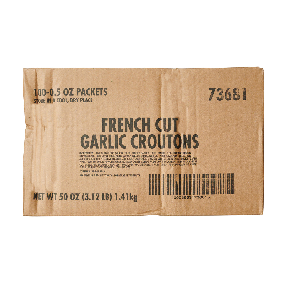 Fresh Gourmet French Garlic Crouton Single Serve-0.5 oz.-100/Case