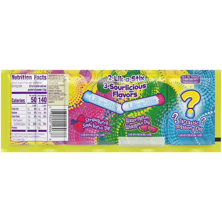 Lik-M-Aid Fun Dip Sour-1.4 oz.-24/Box-12/Case