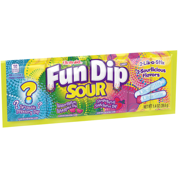 Lik-M-Aid Fun Dip Sour-1.4 oz.-24/Box-12/Case