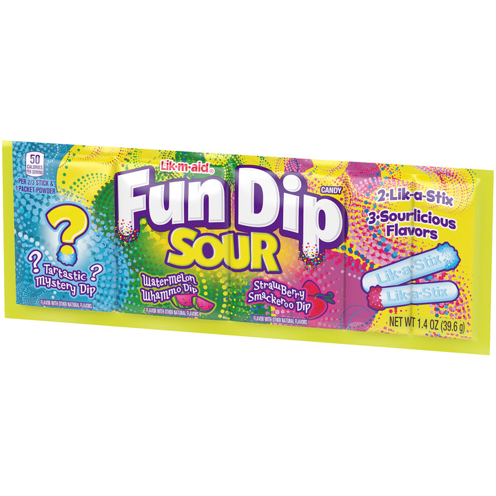 Lik-M-Aid Fun Dip Sour-1.4 oz.-24/Box-12/Case