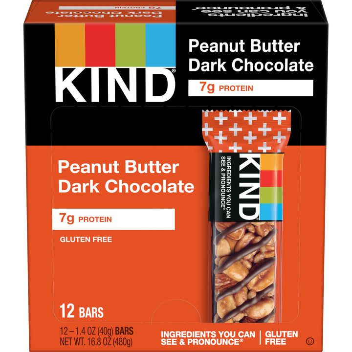 Kind Healthy Snacks Bar Peanut Butter Dark Chocolate Bar 1.4 oz.- 12/Pack- 6 Packs/Case-1.4 oz.-12/Box-6/Case
