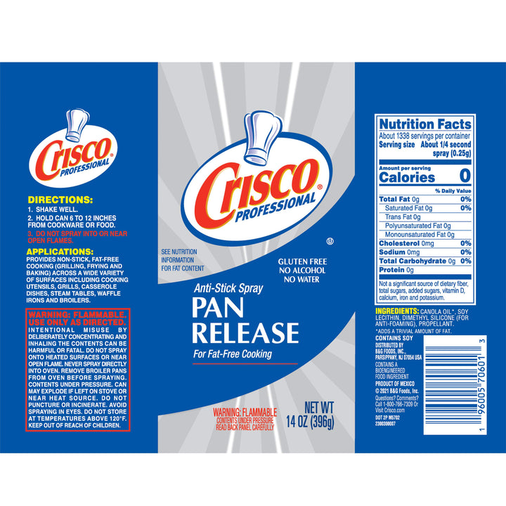 Crisco Pan Release Spray-14 oz.-6/Case