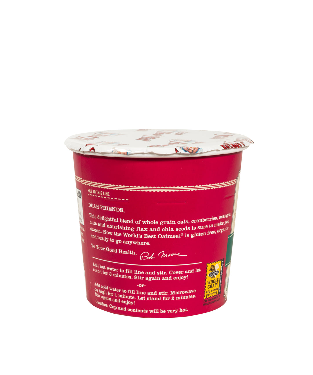Bob's Red Mill Natural Foods Inc Organic Gluten Free Orange Cranberry Oatmeal Cup-2.47 oz.-12/Case