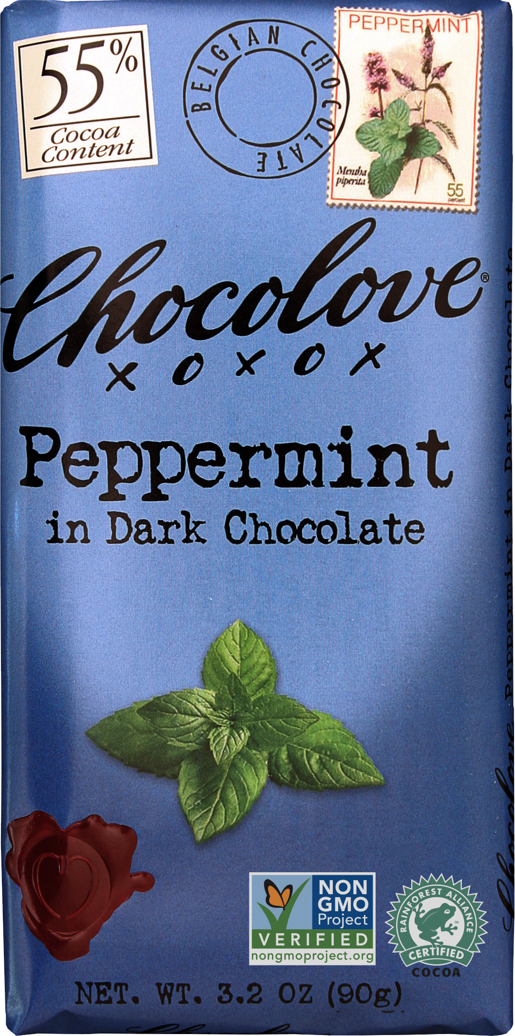 Chocolove Peppermint In Dark Chocolate-3.2 oz.-12/Box-12/Case