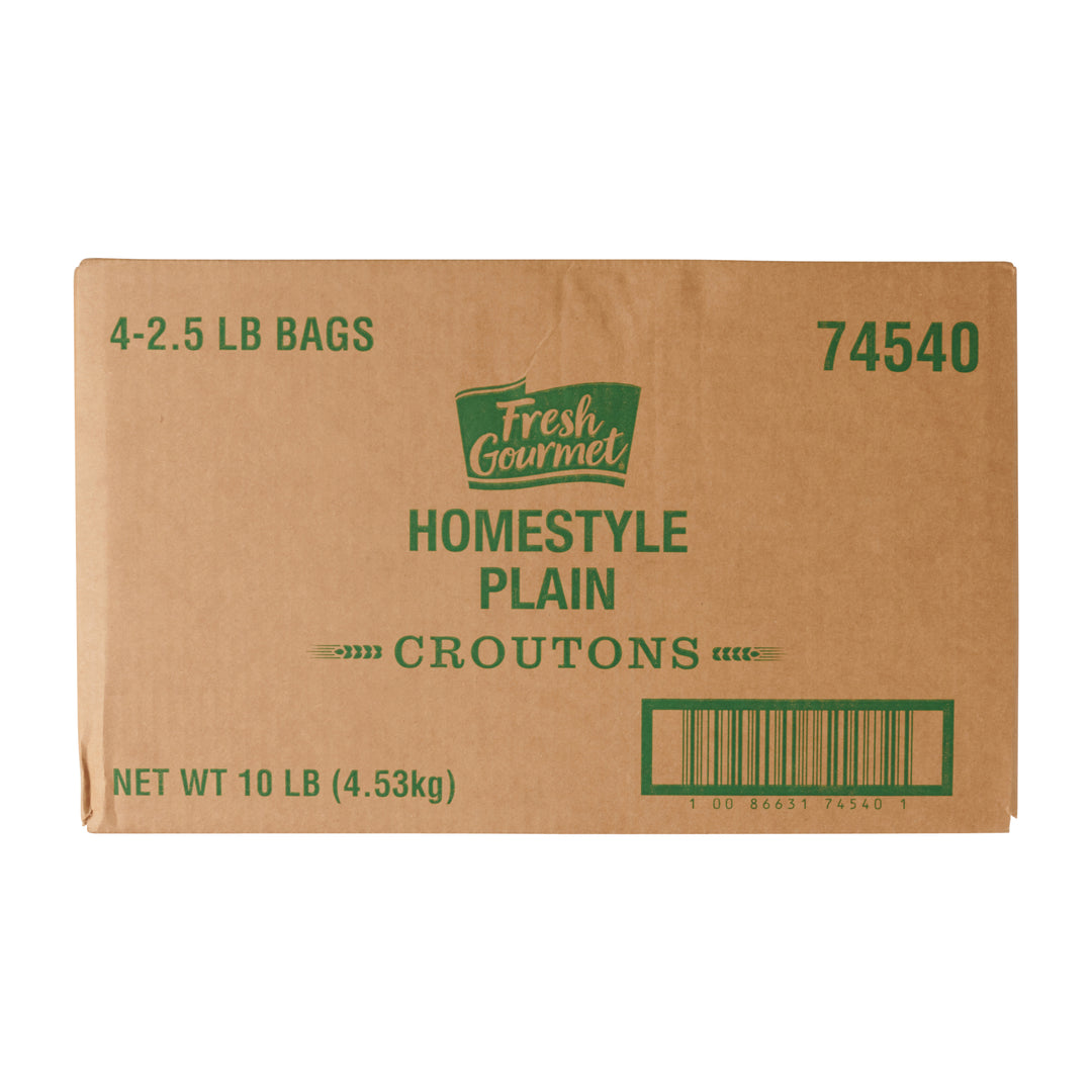 Fresh Gourmet Homestyle Trans Fat Free Plain Crouton Bulk-2.5 lb.-4/Case