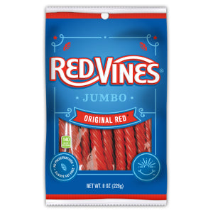 Red Vines Jumbo Original Red Twists Peg Bag-8 oz.-12/Case
