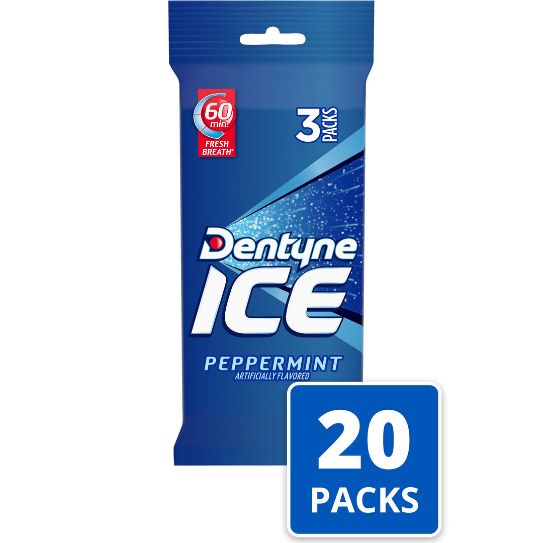 Dentyne Ice Gum Peppermint 3 Pack-48 Count-20/Case