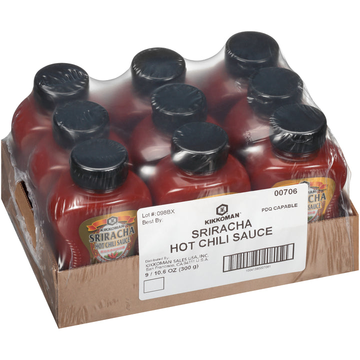 Kikkoman Sriracha Hot Chili Sauce-10.6 oz.-9/Case