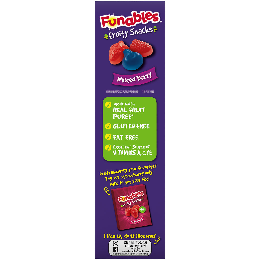 Fruity Snacks Funables Mixed Berry-17.6 oz.-5/Case