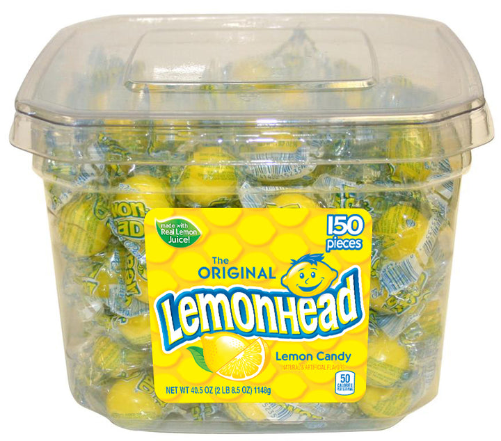 Lemonhead Candy Tubs-0.27 oz.-150/Box-4/Case