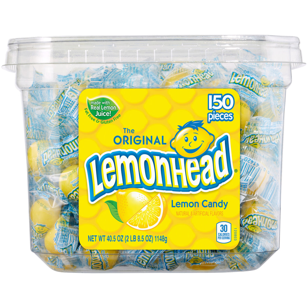 Lemonhead Candy Tubs-0.27 oz.-150/Box-4/Case