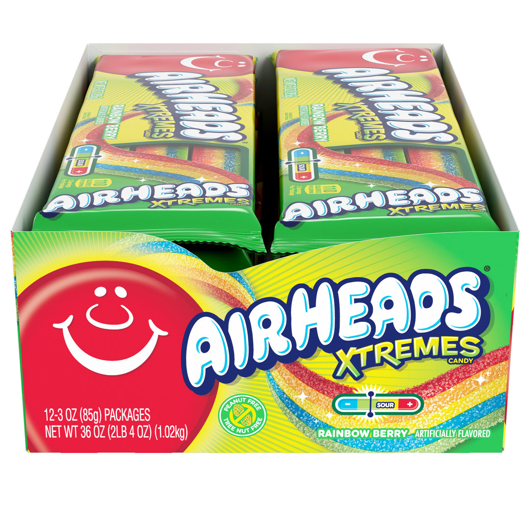 Airheads Rainbow Berry Belt Xtremes-3 oz.-12/Box-12/Case